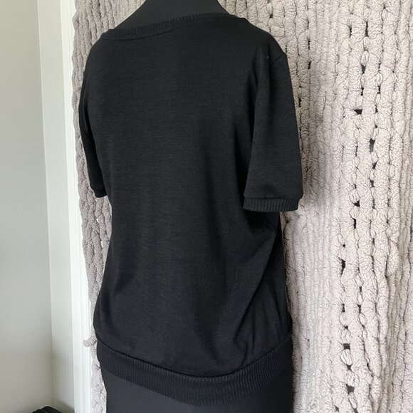 Gap Classic Black Knit Henley Short Sleeve Size M - Picture 6 of 9